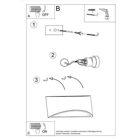 Sollux Lighting Kinkiet lakierowany VIXEN biały połysk SL.1048