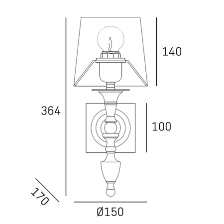 Cosmo Light Kinkiet AUSTIN W01118NI-WH