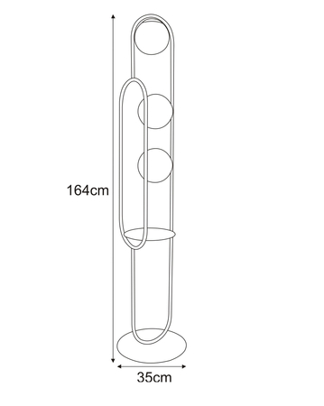 Lampa podłogowa FINESTRA Kaja K-4963 biały/czarny