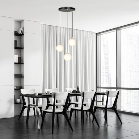 Lampa wisząca ROYAL 3 Emibig 1243/3 biały/czarny