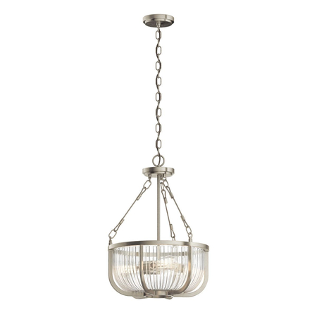 Lampa wisząca / Półplafon Roux - 3 źródła światła - Szczotkowany nikiel Quintiesse QN-ROUX3-BN