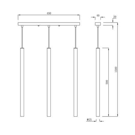 Lampa wisząca Lungo 3xG9 złota LP-894/3L GD