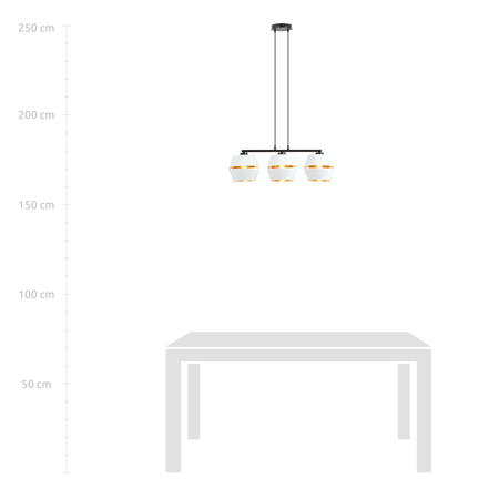 Lampa wisząca PIANO 3 Emibig 1182/3 biały/czarny