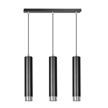 Lampa wisząca KIBO 3 BL/CHROME Emibig 643/3 czarny/chrom