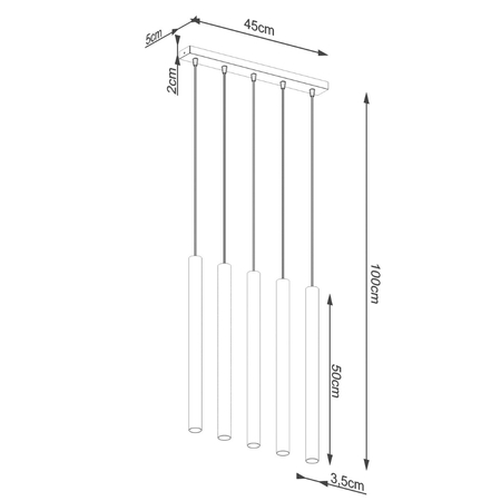 Sollux Lighting Lampa wisząca PASTELO 5L drewno SL.1269