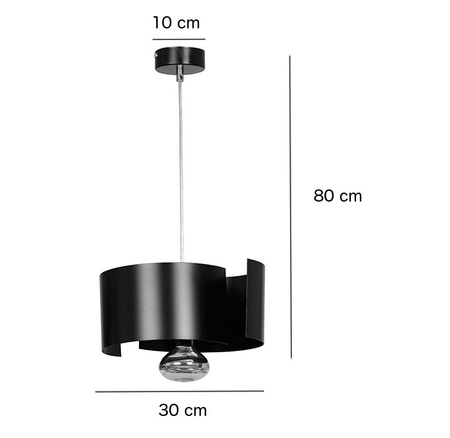 Lampa wisząca VIXON 1 BLACK Emibig 284/1 czarny