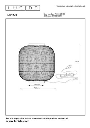 Lampa stołowa Lucide TAHAR czarny 78584/25/30