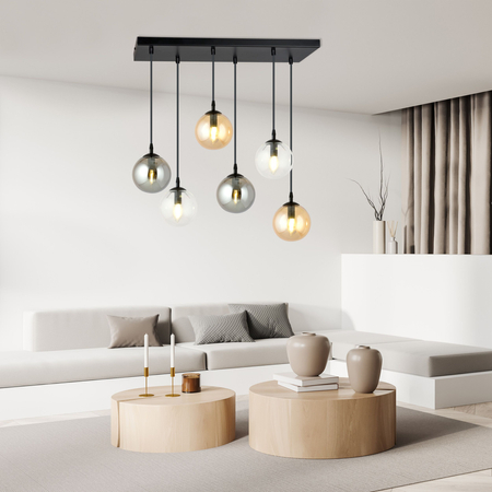 Lampa wisząca COSMO 6 BL MIX1 Emibig 714/6M1 czarny/złoty