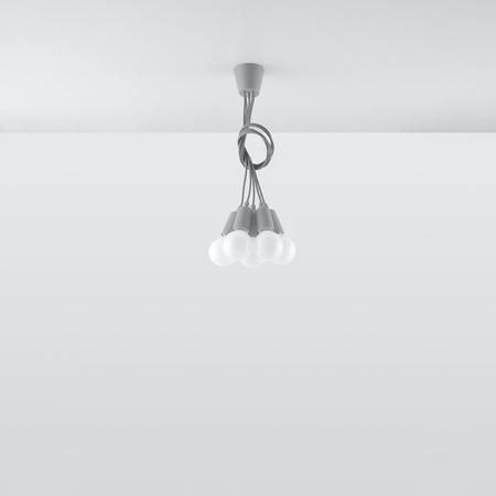 Sollux Lighting Lampa wisząca DIEGO 5 szara SL.0577