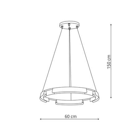 Light Prestige Lampa wisząca Tura 60 cm czarna LED CCT LP-9786/1P 60cm BK