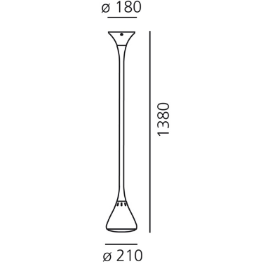 Lampa wisząca Artemide 0672W10A Pipe LED