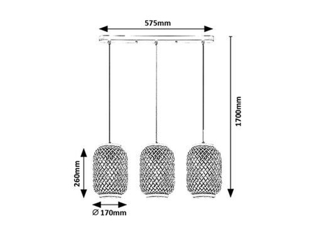 Lampa wisząca Rabalux Adalla 72093 czarny matowy