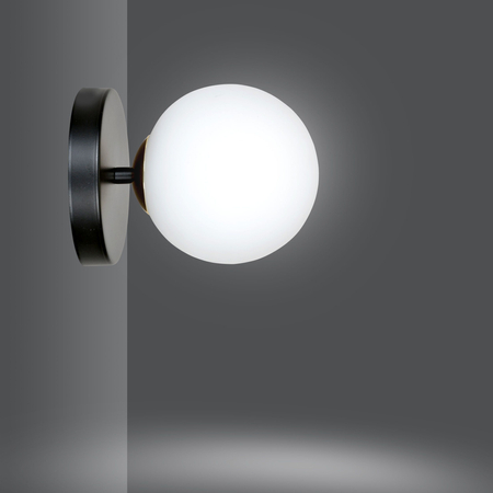 Kinkiet FLOKI K1 BLACK-GOLD Emibig 1022/K1 biały/czarny