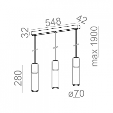 Lampa wisząca AQForm Modern Glass Barrel GU10 X 3 Biały Struktura
