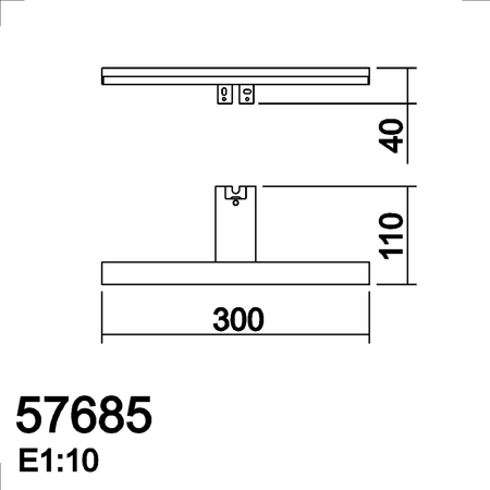 Lampa łazienkowa TIWALL KIT (uchwyt lustro/ściana/szafka) chrom LED 8W 300mm 3000K IP44