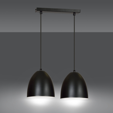 Lampa wisząca LENOX 2 BLACK / WHITE Emibig 391/2 biały/czarny