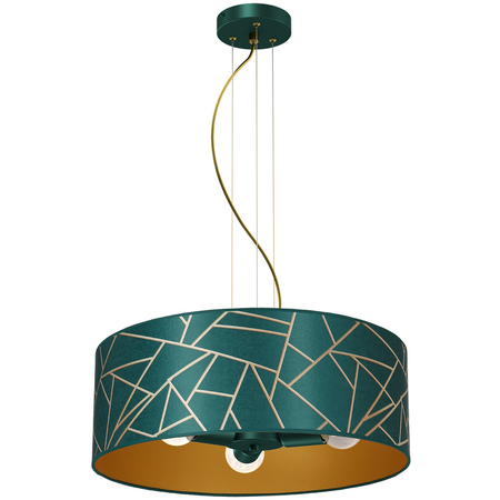 Milagro Lampa wisząca Ziggy Biały Złoty/Bottle zielony 3xE27 MLP7580 ZŁOTO / BUTELKOWA ZIELEŃ