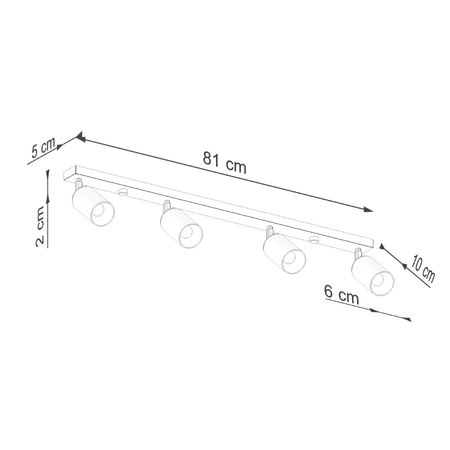 Sollux Lighting Plafon WINX 4L czarny/chrom SL.1371