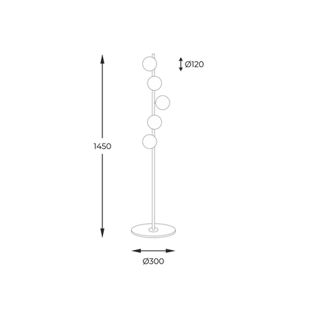 Lampa podłogowa ALI Zuma Line 5649 czarny/złoty
