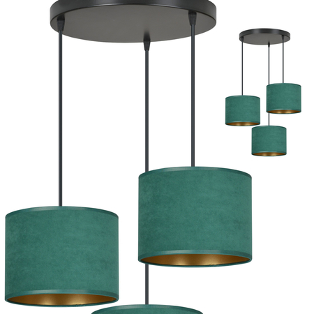 Lampa wisząca HILDE 3 BL PREMIUM GREEN Emibig 1051/3PREM zielony