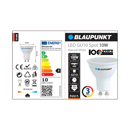 Blaupunkt Żarówka LED GU10 Spot 10W Biała naturalna