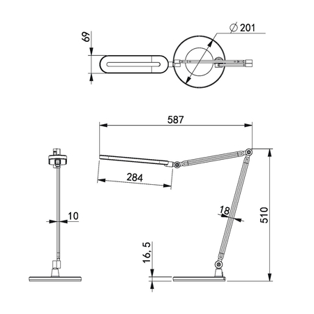 Lampa biurkowa ALETTE Kaja K-BL1221 SREBRNY 