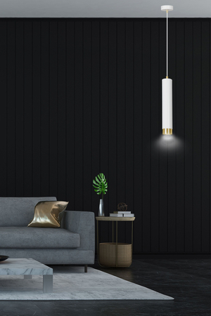 Lampa wisząca KIBO 1 WH/GOLD Emibig 642/1 biały/złoty