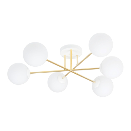 Lampa sufitowa MAGNUM 6 Emibig 1234/6 biały/złoty