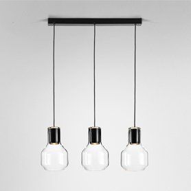 Lampa wisząca AQForm Modern Glass Barrel GU10 x 3 Czarny Struktura
