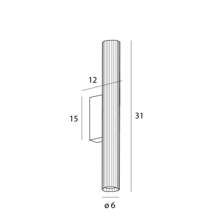 MAXLIGHT W0364 KINKIET FAYETTE 31CM 6W IP44 3000K ZŁOTY