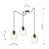 Lampa wisząca LEVEL 3 BL TRANSPARENT Emibig 756/3 czarny