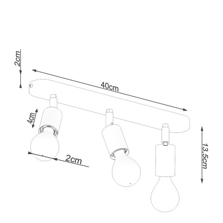 Sollux Lighting Plafon FORNES 3 czarny SL.1122