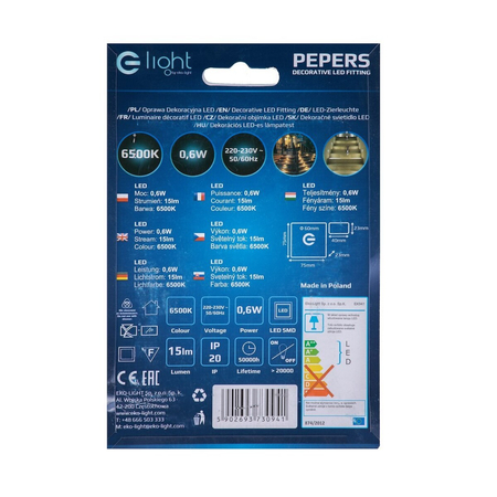 Eko-Light Oprawa schodowa PEPERS Barwa Neutralna 4000K EKS0438 BIAŁY / SREBRNY