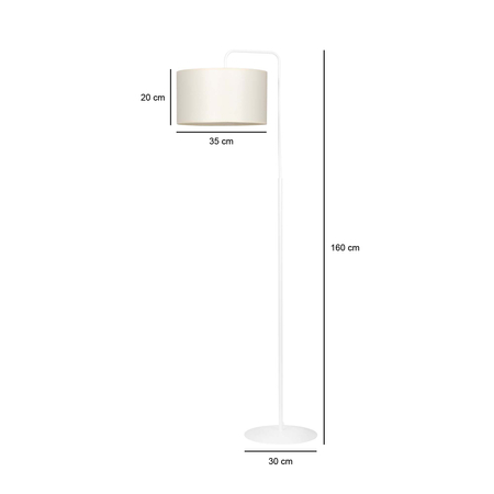 Lampa podłogowa TRAPO LP1 WH ECRU Emibig 572/1 biały/beżowy