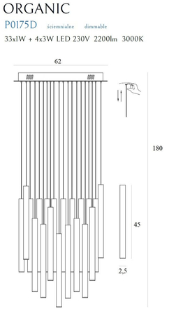 Lampa wisząca Maxlight P0175D chrom