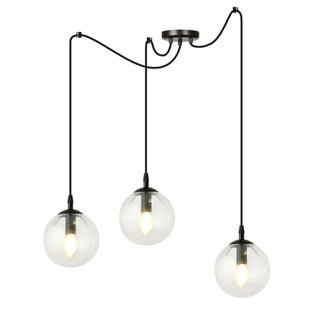Lampa wisząca GIGI 3 BL TRANSPARENT Emibig 936/3 czarny