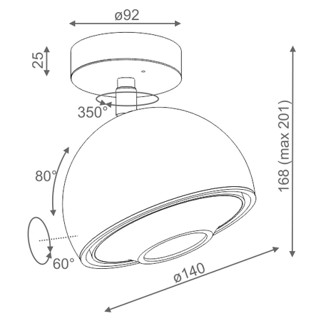 Reflektor AQForm Ceres Glob Aqled Lens 230V Spot Biały Struktura