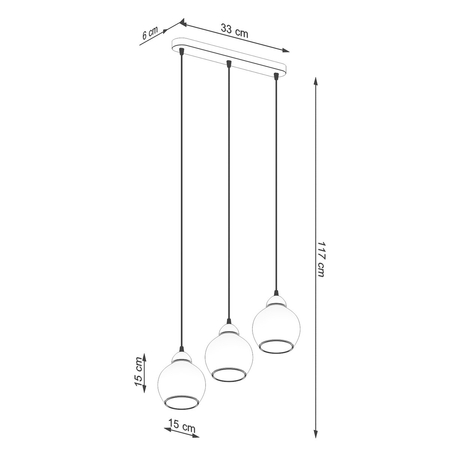 Sollux Lighting Lampa wisząca ALINO 3 czarna SL.1142