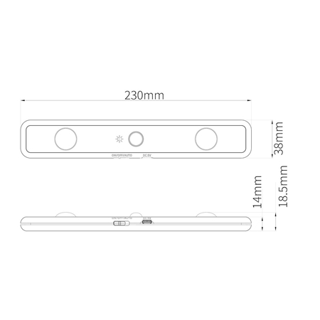 Eko-Light Lampka Podszafkowa Tony 3CCT 23cm EKB1393 BIAŁY