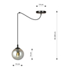 Lampa wisząca GIGI 1 BL GRAFIT Emibig 937/1 czarny