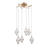 Lampa wisząca Italux Fuente PND-34395-6-HBR Złoty