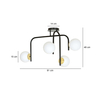 Lampa sufitowa RAGNAR 4B BLACK GOLD Emibig 1032/4B biały/czarny