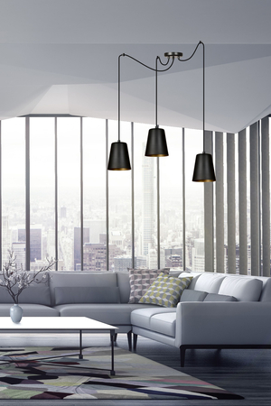 Lampa wisząca LINK 3 BLACK / GOLD Emibig 455/3 czarny/złoty