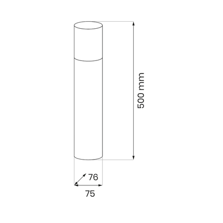 Eko-Light Słupek Ogrodowy Harlem 1xE27 IP44 50cm EKO1711 CZARNY