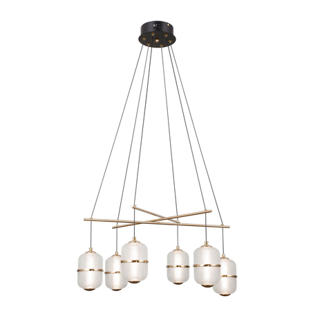 Lampa wisząca Italux Alani PND-34375-6-BK Czarny mat, złoty