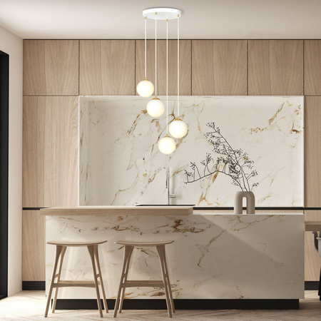 Lampa wisząca ROYAL 4 Emibig 1244/4 biały/złoty