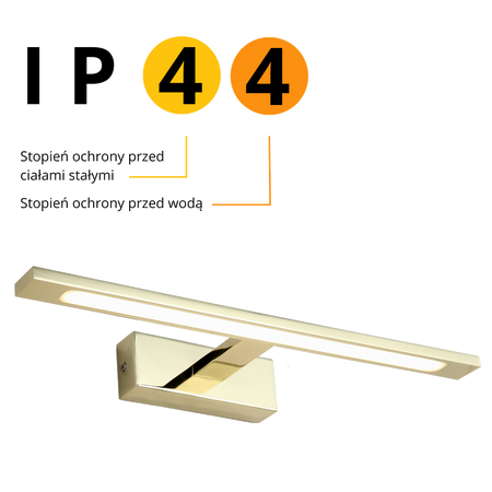 Kinkiet Isla średni CCT 1xLED złoty IP44 GS-LWB-12W GOLD CCT