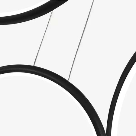 : Lampa wisząca Ledowe Okręgi no. 8 czarna 180 cm in 2700k Dali
