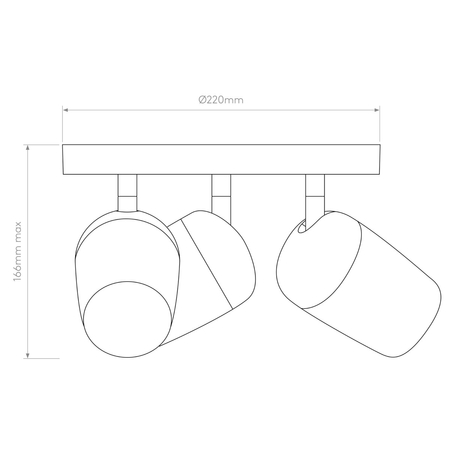Spot Astro Koto Triple Round 1478005 Matowy Czarny