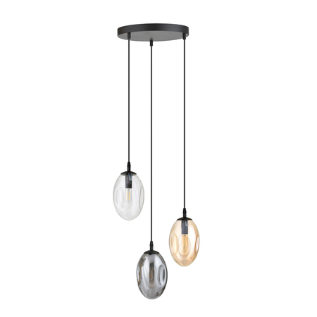 Lampa wisząca ASTRAL 3 Emibig 1268/3PREM czarny/złoty